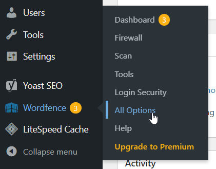 Wordfence plugin issues